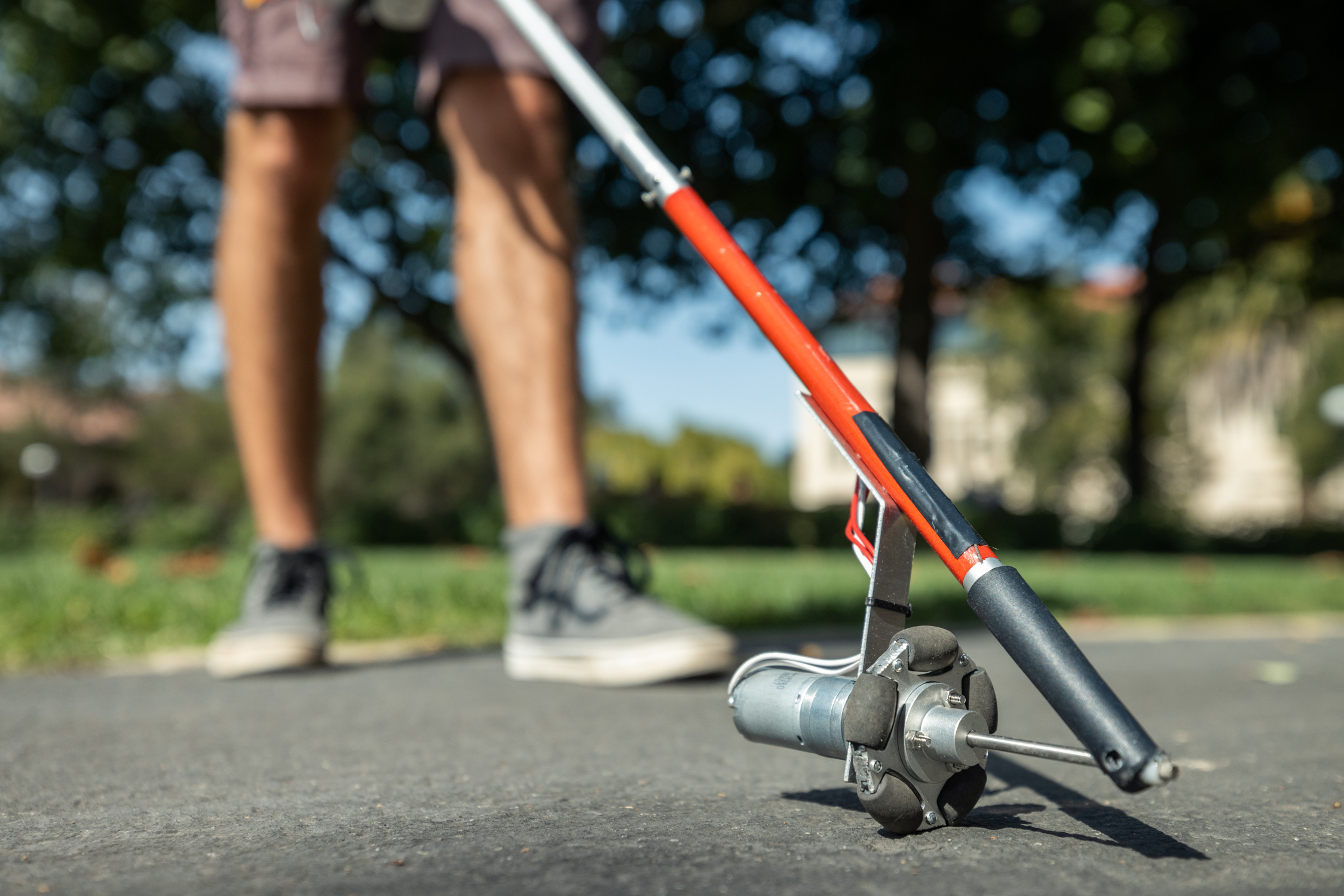 close-up of the augmented cane